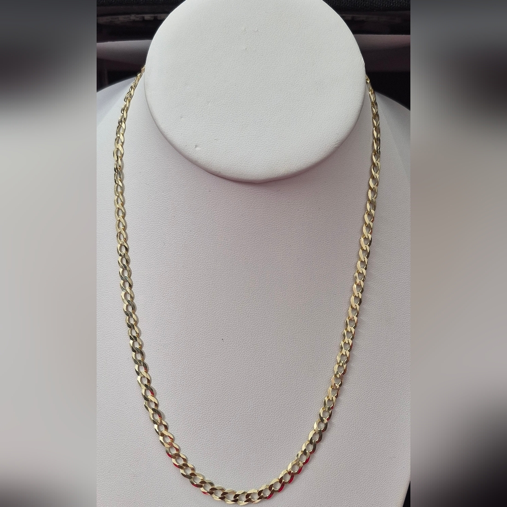 10kt Gold Curb Design Solid Chain